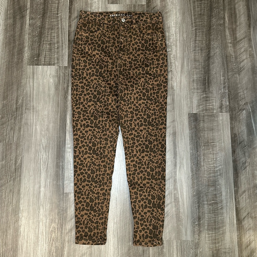 American Eagle Next Level Stretch Leopard Curvy Super Hi-Rise Jeggings - 10R